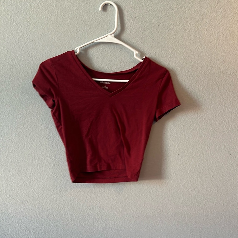 Dark Red croptop shirt